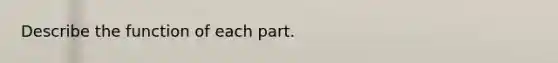 Describe the function of each part.