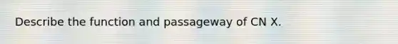 Describe the function and passageway of CN X.