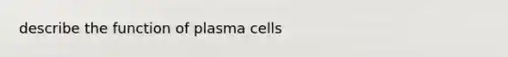 describe the function of plasma cells