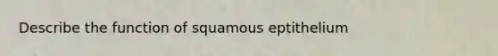 Describe the function of squamous eptithelium