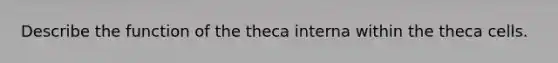 Describe the function of the theca interna within the theca cells.