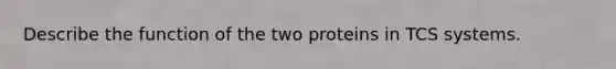 Describe the function of the two proteins in TCS systems.