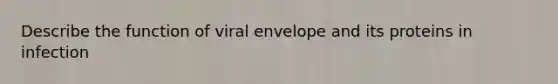 Describe the function of viral envelope and its proteins in infection