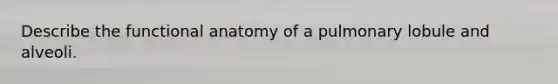 Describe the functional anatomy of a pulmonary lobule and alveoli.