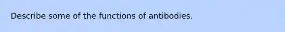 Describe some of the functions of antibodies.