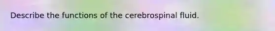 Describe the functions of the cerebrospinal fluid.