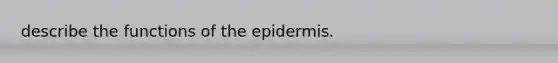 describe the functions of the epidermis.