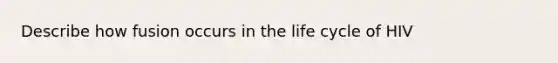 Describe how fusion occurs in the life cycle of HIV