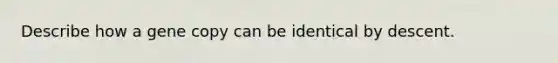 Describe how a gene copy can be identical by descent.