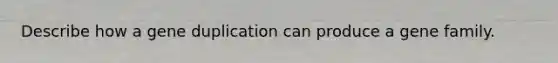 Describe how a gene duplication can produce a gene family.