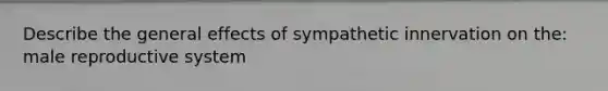 Describe the general effects of sympathetic innervation on the: male reproductive system