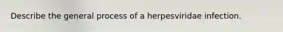 Describe the general process of a herpesviridae infection.