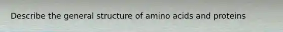 Describe the general structure of amino acids and proteins