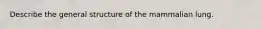 Describe the general structure of the mammalian lung.