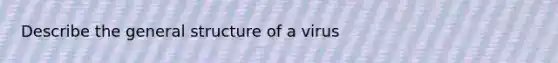 Describe the general structure of a virus