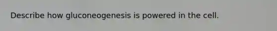 Describe how gluconeogenesis is powered in the cell.