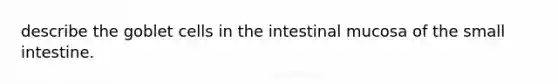 describe the goblet cells in the intestinal mucosa of the small intestine.