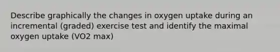 Describe graphically the changes in oxygen uptake during an incremental (graded) exercise test and identify the maximal oxygen uptake (VO2 max)