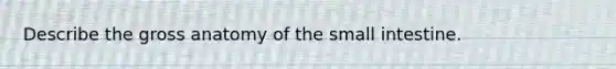 Describe the gross anatomy of the small intestine.