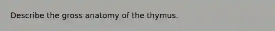 Describe the gross anatomy of the thymus.