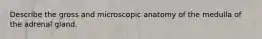 Describe the gross and microscopic anatomy of the medulla of the adrenal gland.