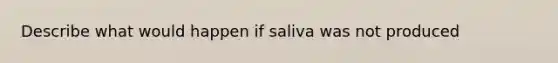 Describe what would happen if saliva was not produced