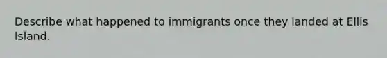 Describe what happened to immigrants once they landed at Ellis Island.