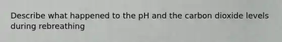 Describe what happened to the pH and the carbon dioxide levels during rebreathing