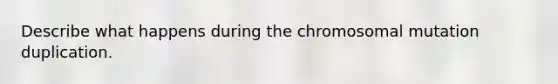 Describe what happens during the chromosomal mutation duplication.