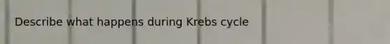 Describe what happens during Krebs cycle