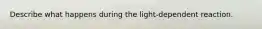 Describe what happens during the light-dependent reaction.