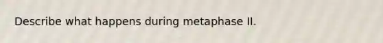 Describe what happens during metaphase II.