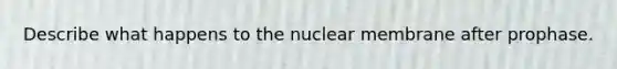 Describe what happens to the nuclear membrane after prophase.