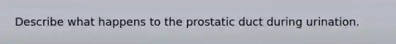 Describe what happens to the prostatic duct during urination.