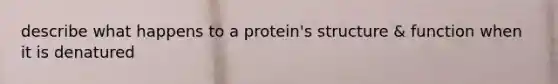 describe what happens to a protein's structure & function when it is denatured