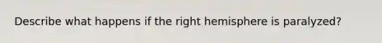 Describe what happens if the right hemisphere is paralyzed?