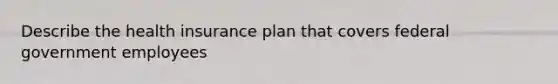 Describe the health insurance plan that covers federal government employees