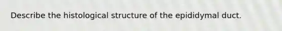 Describe the histological structure of the epididymal duct.