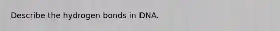 Describe the hydrogen bonds in DNA.