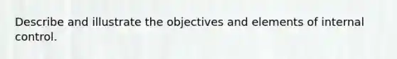 Describe and illustrate the objectives and elements of internal control.