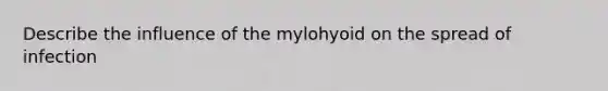 Describe the influence of the mylohyoid on the spread of infection