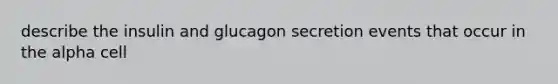 describe the insulin and glucagon secretion events that occur in the alpha cell