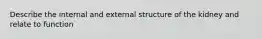 Describe the internal and external structure of the kidney and relate to function