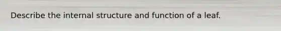 Describe the internal structure and function of a leaf.