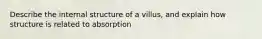 Describe the internal structure of a villus, and explain how structure is related to absorption