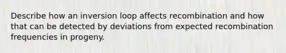 Describe how an inversion loop affects recombination and how that can be detected by deviations from expected recombination frequencies in progeny.