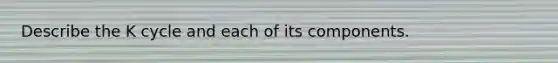Describe the K cycle and each of its components.