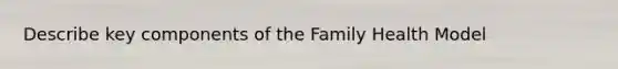 Describe key components of the Family Health Model