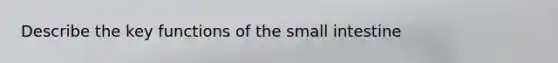 Describe the key functions of the small intestine