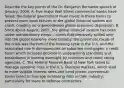 Describe the key points of the Dr. Benjamin Bernanke speech of January, 2009. A. Five major Wall Street commercial banks have failed; the federal government must invest in these banks to prevent more bank failures or the global financial system will crash, creating an unprecedented global economic depression. B. Since about August, 2007, the global financial system has been under extraordinary stress— stress that decisively spilled over into the global economy more broadly; the proximate cause of the crisis was the turn of the housing cycle in the U.S. and the associated rise in delinquencies on subprime mortgages; a credit boom which included declines in underwriting standards and breakdowns in lending oversight by investors and credit rating agencies. C. The Federal Reserve Bank of New York failed to manage systemic risks in the U.S. financial markets, which lead to more volatile interest rates and bond prices; commercial banks failed to manage increasing risks in their industry, particularly for loans to defense contractors.